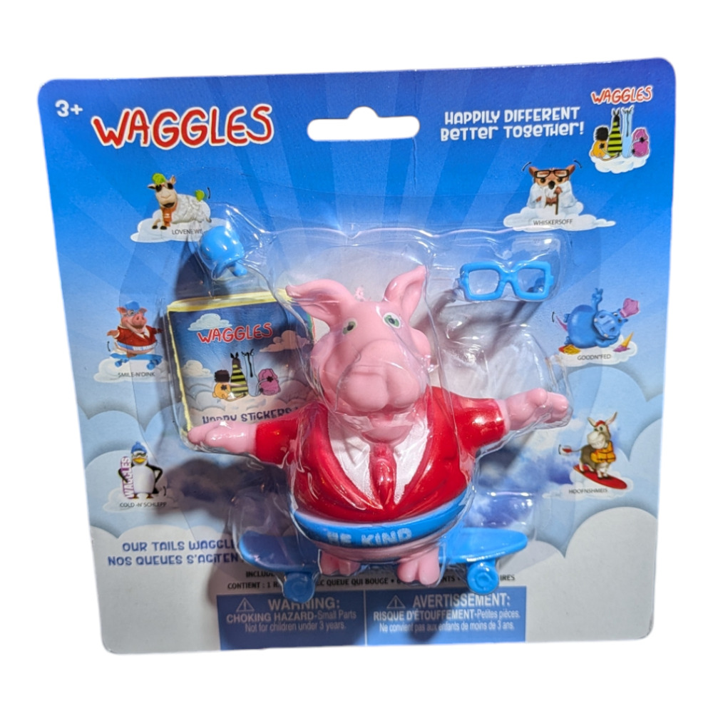 Waggles "Smile-N-Oink" Pig toy figure set, recommended for ages 3 and up